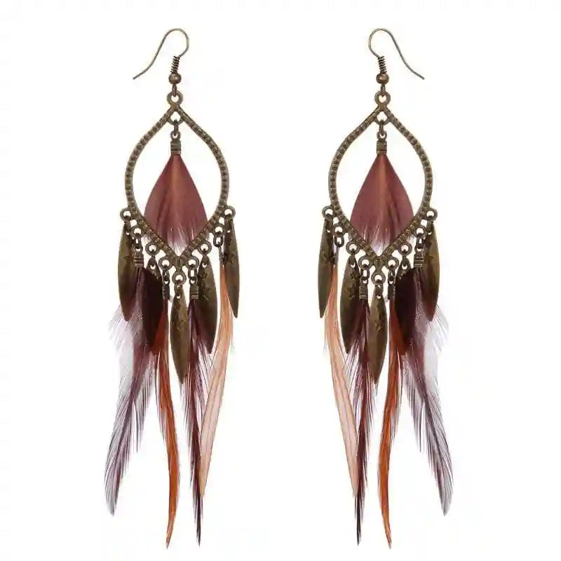 Boho Earrings Light Feathers
