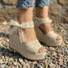Boho Elegant Gold Wedge Sandals