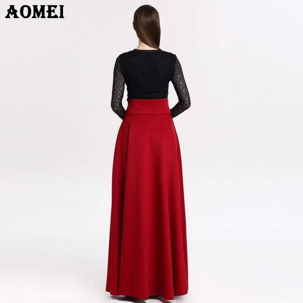 Boho Elegant long Skirt in Red Wine