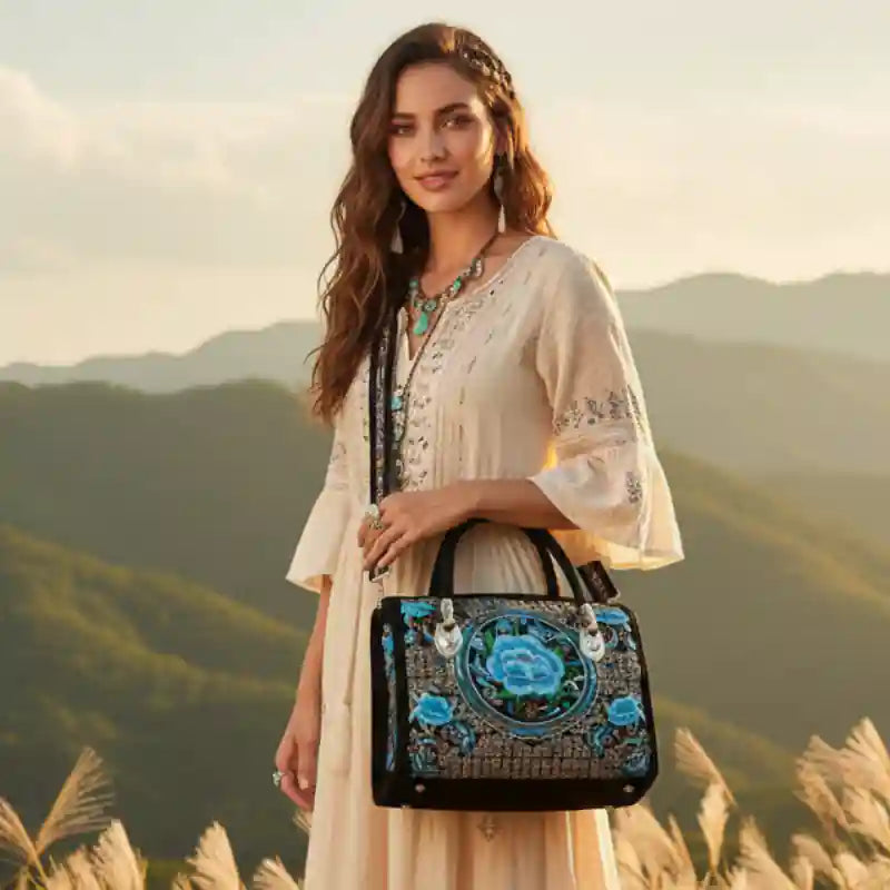 Boho Embroidered Crossbody Purse