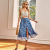 Boho Flared Skirt with a Split