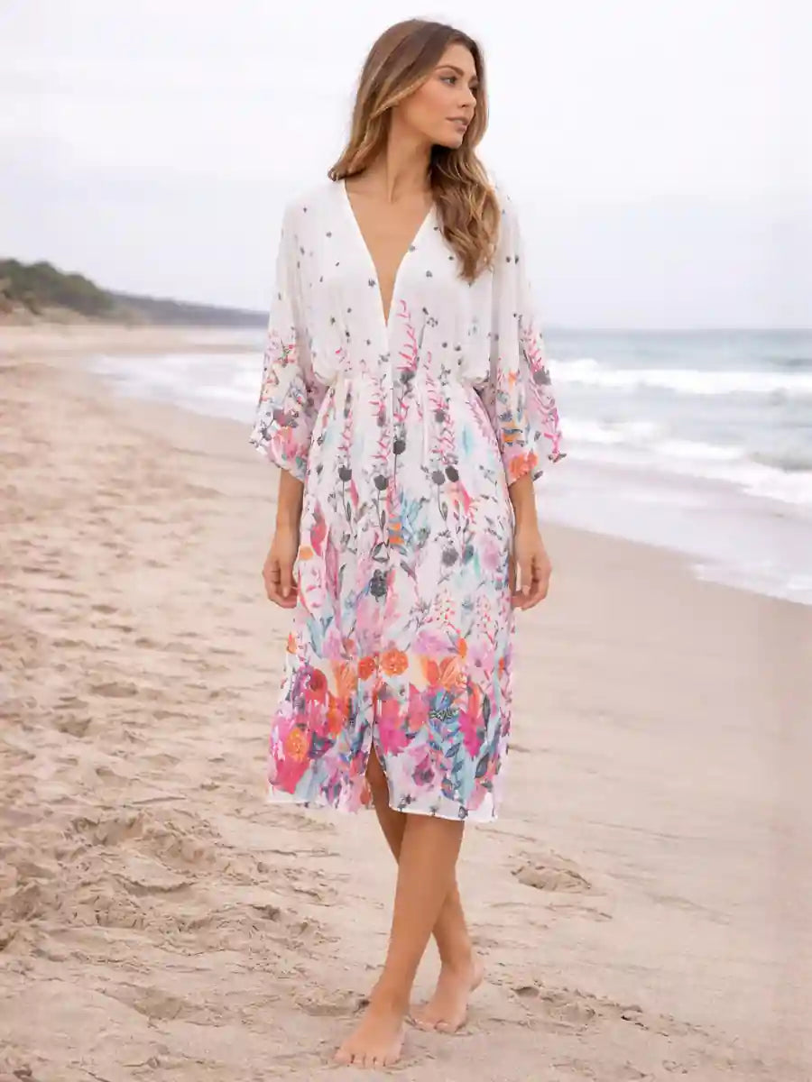 Boho Floral Beach Kimono
