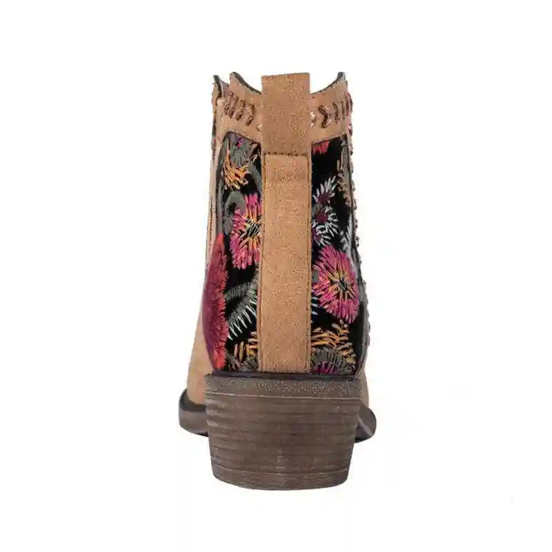 Boho Floral Camel Boots