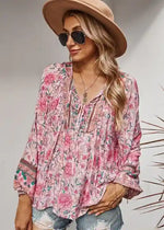 Boho Floral Long Sleeve Tunic