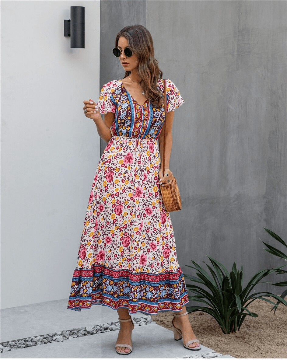 Boho Floral Maxi Dress