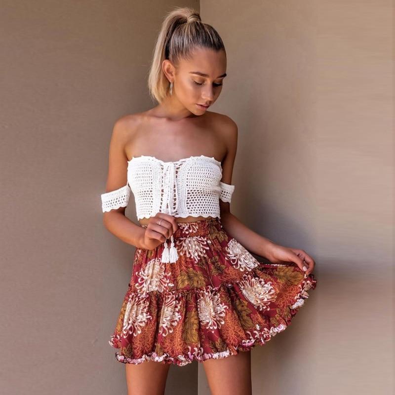 Boho Floral Mini Skirt Marjolaine