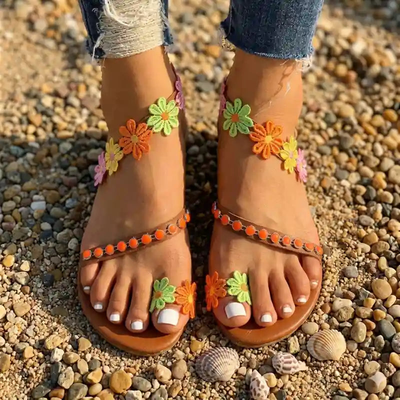 Boho Floral Sandals
