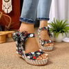 Boho Floral Wedge Sandals