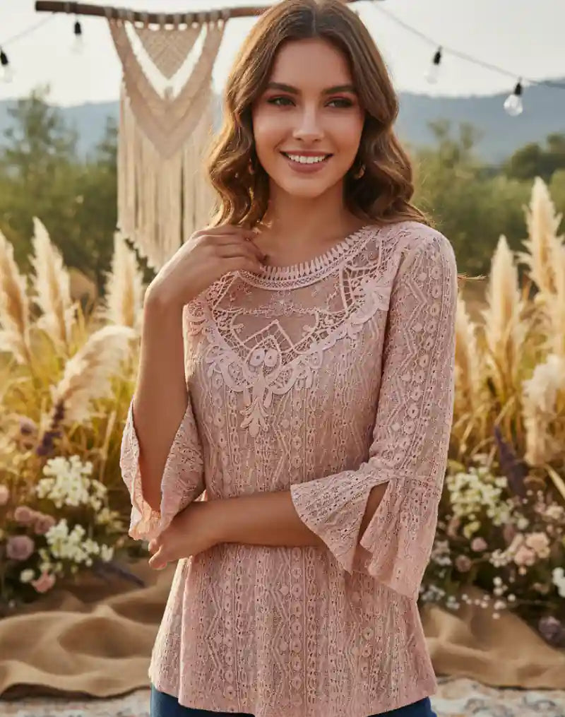 Boho Flouncy Top Lace