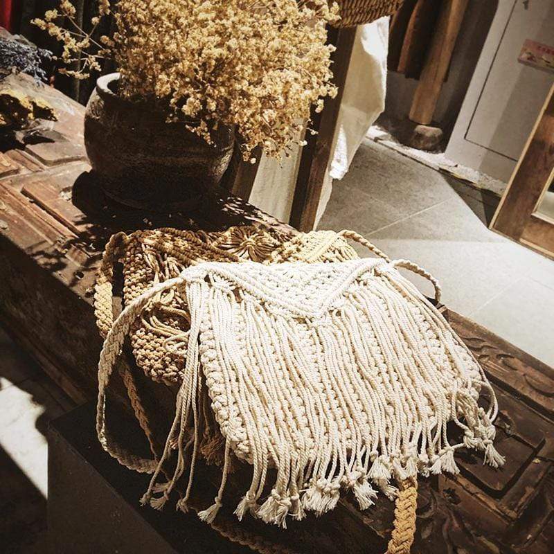 Boho Fringe Bag In Rope