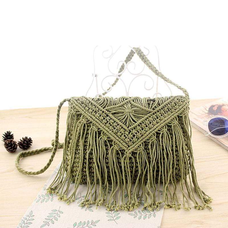 Boho Fringe Bag In Rope