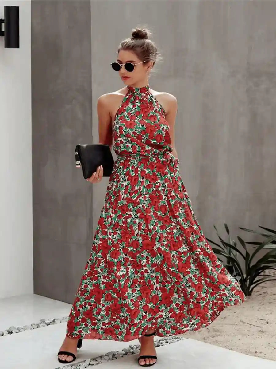 Boho Halter Maxi Dress
