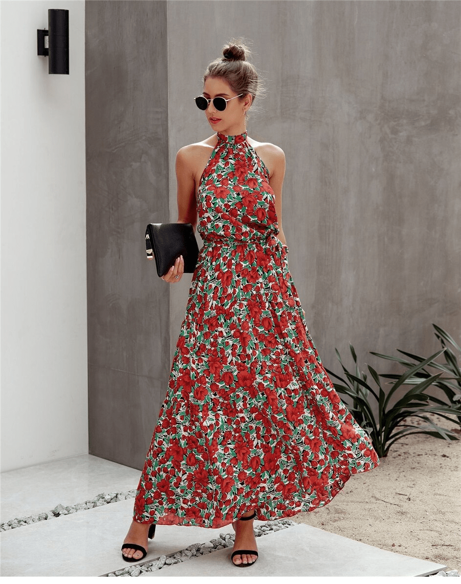 Boho Halter Maxi Dress
