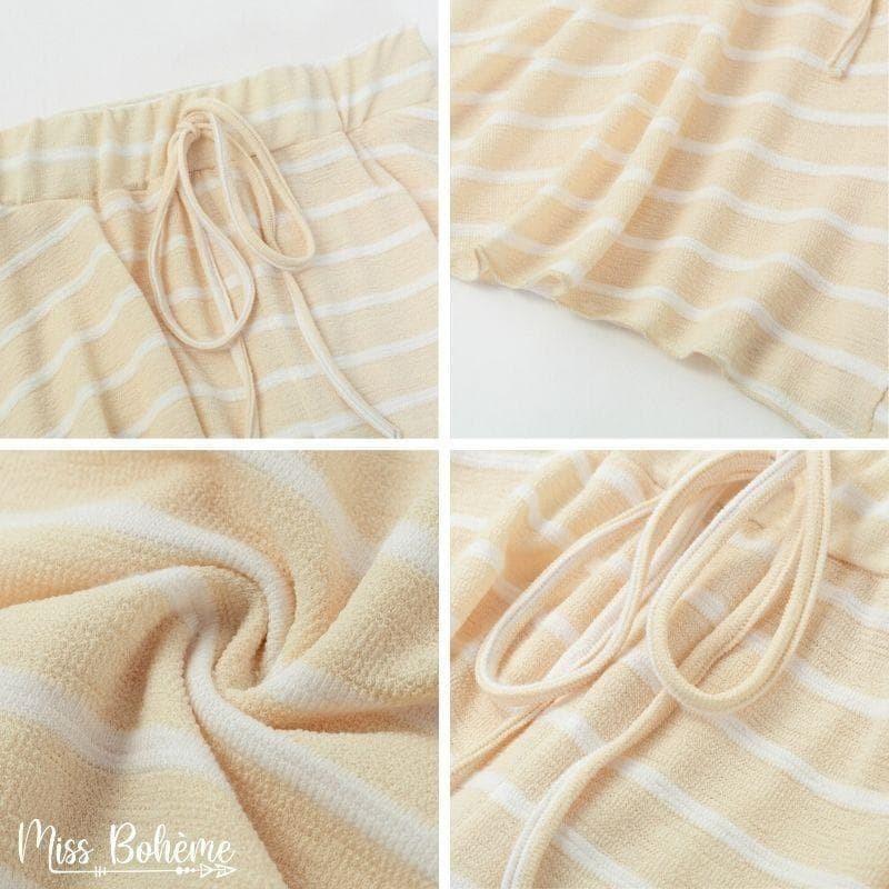 Boho High-Waisted Fluid Striped Short