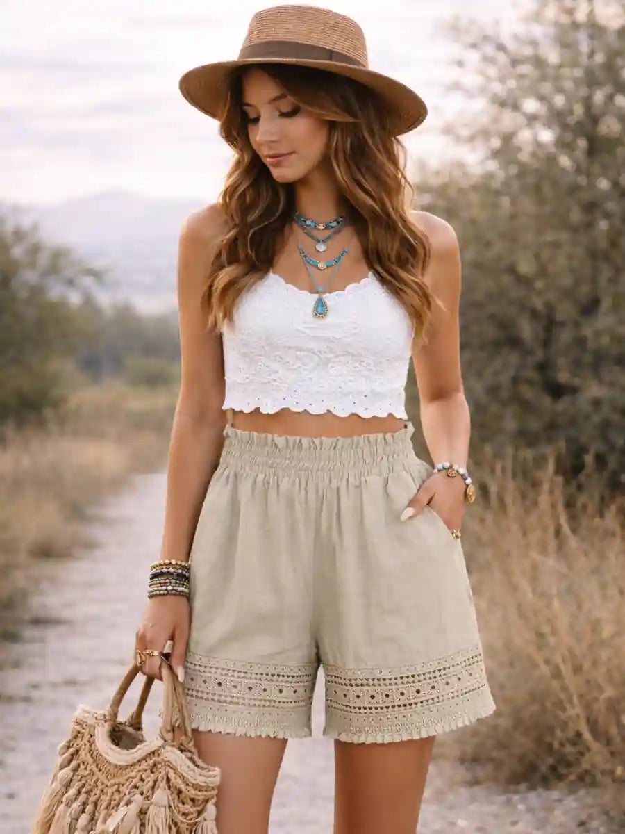 Boho High-Waisted Shorts