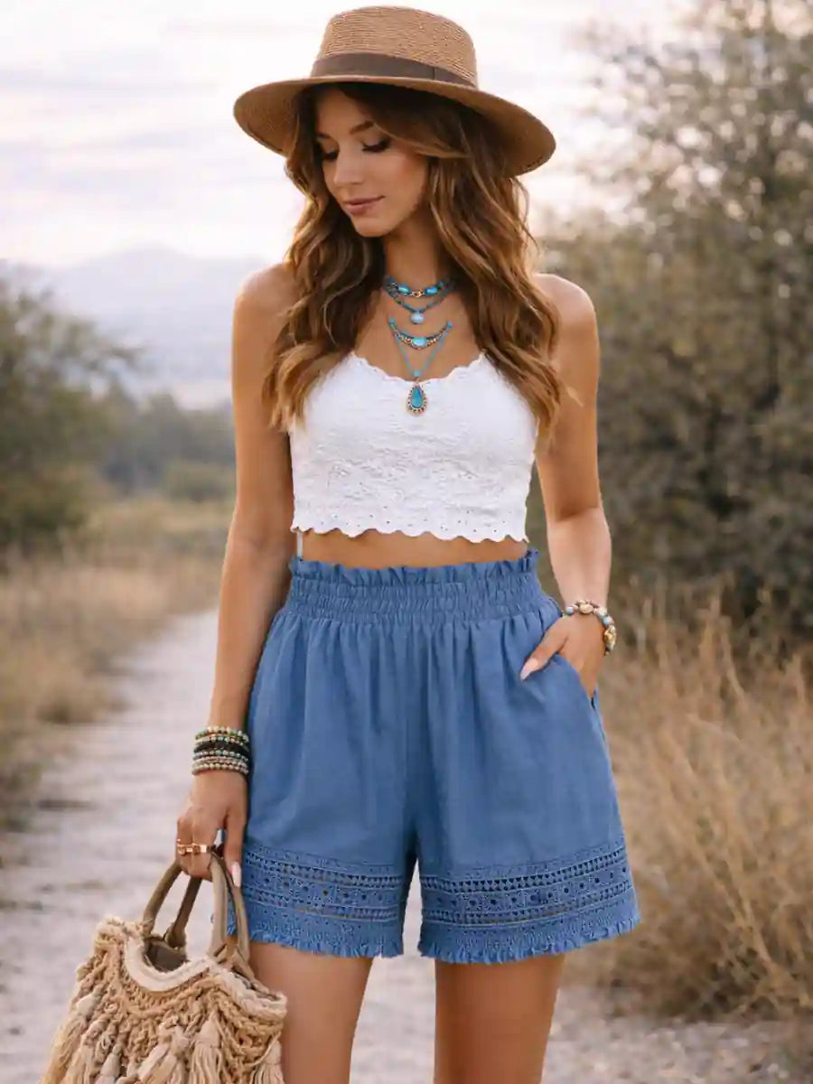 Boho High-Waisted Shorts