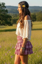 Boho High Waisted Paisley Mini Skirt