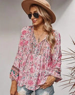 Boho Hippie Blouse in Pink