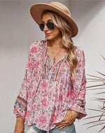 Boho Hippie Blouse in Pink