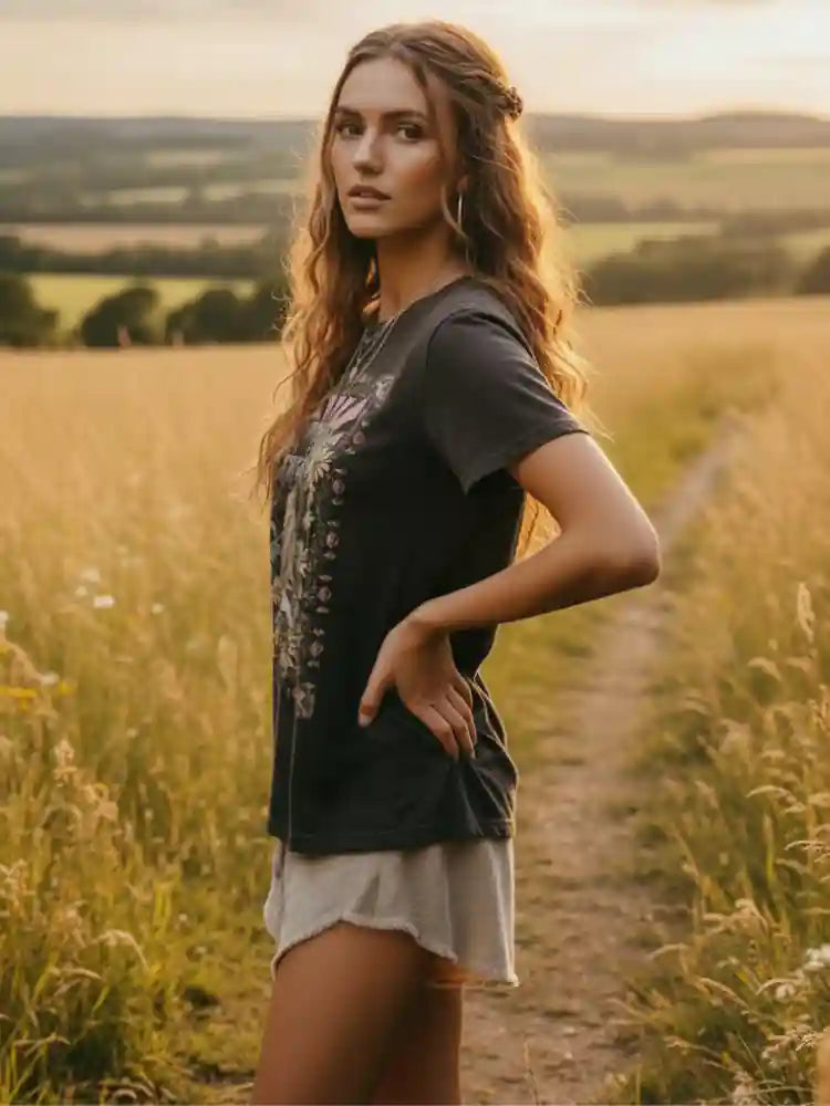 Boho Hippie Floral 60s T-shirt