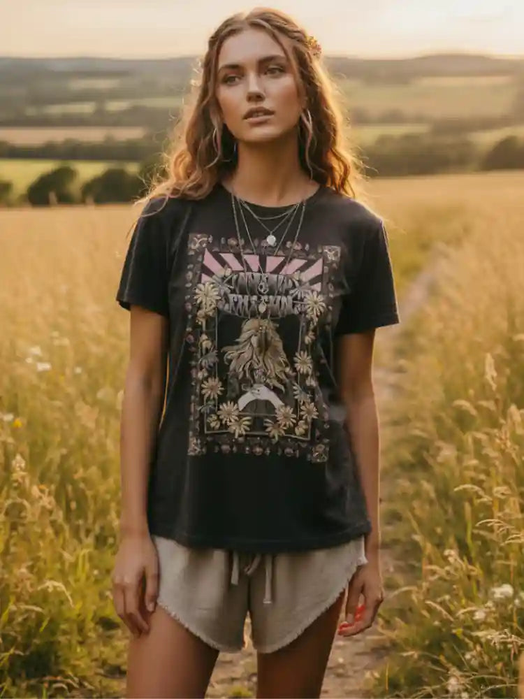 Boho Hippie Floral 60s T-shirt