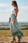 Boho Hippie Floral Print Skirt