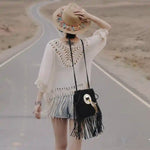 Boho Hippie Gypsy Fringe Crossbody Bag