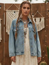 Boho Hippie Light Wash Denim Jacket
