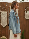 Boho Hippie Light Wash Denim Jacket