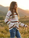 Boho Horizontal Striped Pullover