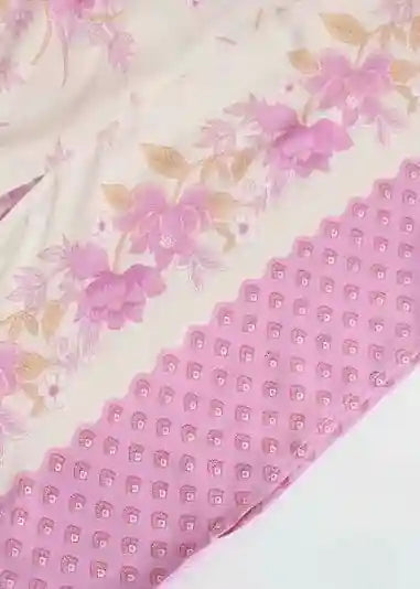 Boho Kimono Mid-length Pink Floral