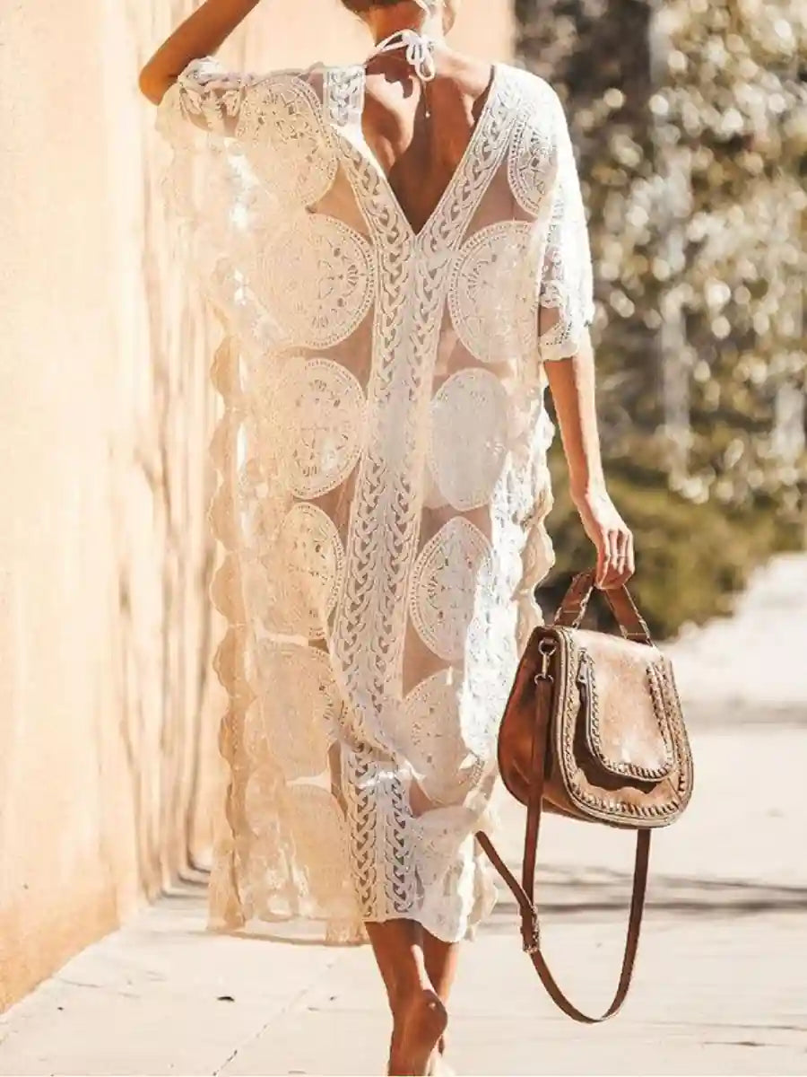 Boho Lace Beach Dress