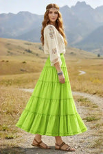 Boho Long Airy Pleated Skirt