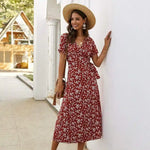 Boho Long Dress With Flowers