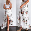 Boho Long Wrap Skirt with a Split and Floral print