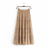 Boho Long brown skirt with floral pattern