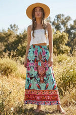 Boho Maxi Skirt with Floral Print