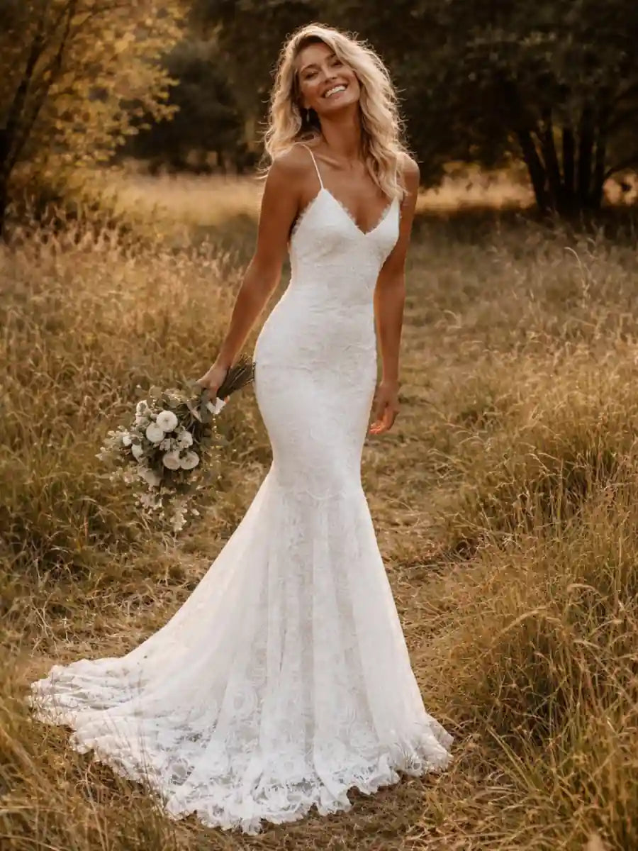 Boho Mermaid Wedding Dress