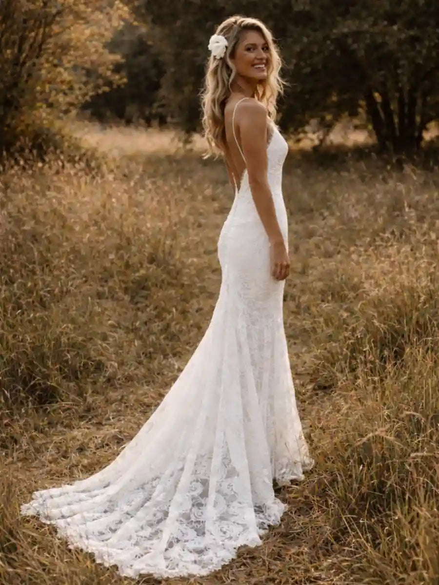 Boho Mermaid Wedding Dress