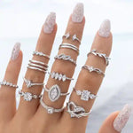 Boho Midi Ring Set
