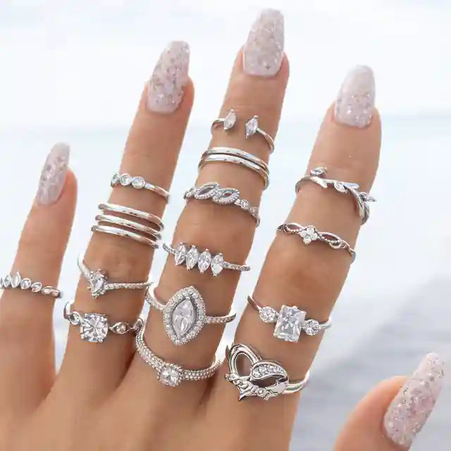 Boho Midi Ring Set