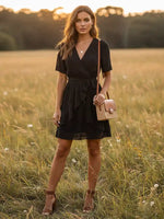 Boho Mini Dress in Black
