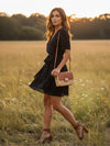 Boho Mini Dress in Black
