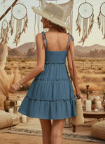 Boho Mini Dress in Blue