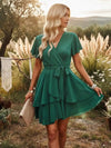 Boho Mini Dress in Emerald Green