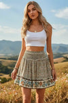 Boho Mini Skirt Elyne with Floral Pattern