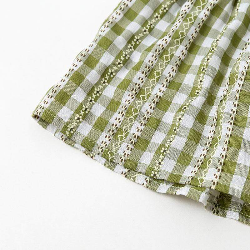 Boho Mini Skirt with Plaid Print