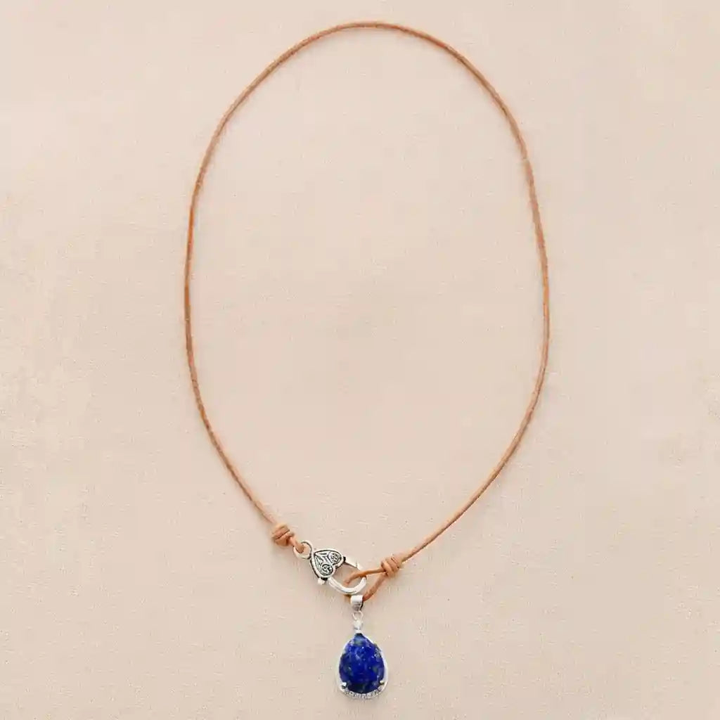 Boho Necklace - Natural Stone Pendant