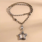 Boho Necklace Long- Crystal Pendant