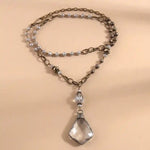 Boho Necklace Long- Crystal Pendant